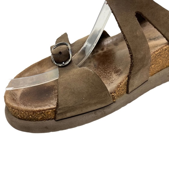 MEPHISTO Taupe Brown Genuine Leather Sandals Slides Flip Flops Casual Shoes 40 - Picture 11 of 16